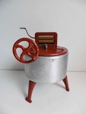 JOUET ANCIEN MACHINE À LAVER/LESSIVEUSE EN ALU ET FONTE AVEC ESSOREUR VINTAGE