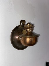 Lampe à pétrole vintage cuivré, dessous de table, monture murale