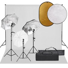 Kit de Studio Photo Éclairage Toile de Fond et Réflecteur Photographie vidaXL
