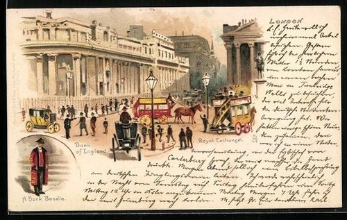 Lithographie london bank of - lithographie,