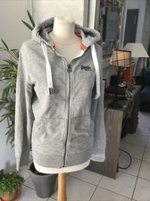 Veste a capuche sweat SUPERDRY taille M/L gris tres bon état
