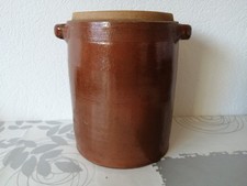 Ancien Pot Marron Terre Vernissée pour Graisse Confiture Grès Sans Couvercle (5)