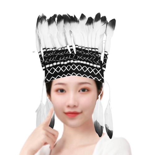 Coiffe indienne plumes - indienne, en