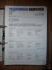 Service Manuelle Telefunken HT 700/ HT 1700 Tuner, Original