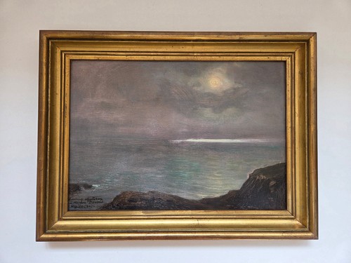 Huile sur carton paysage - , marin