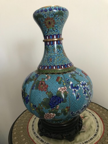 Cloisonne vase pot bronze - vase,