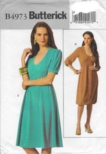 ??✂4973 PATRON BUTTERICK CREATION ROBE EVASEE MANCHES LONGUE  COURTE 36 AU 50