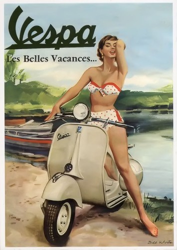 Poster vespa scooter années - poster,