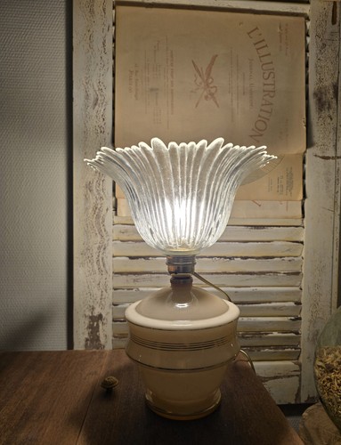 Lampe table tulipe verre - de,