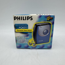 PHILIPS AQ 6511 Walkman Baladeur Stereo Cassette Player dans Sa Boîte  Vintage