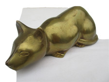 Sculpture Félin bronze ou laiton années vintage zoomorphe