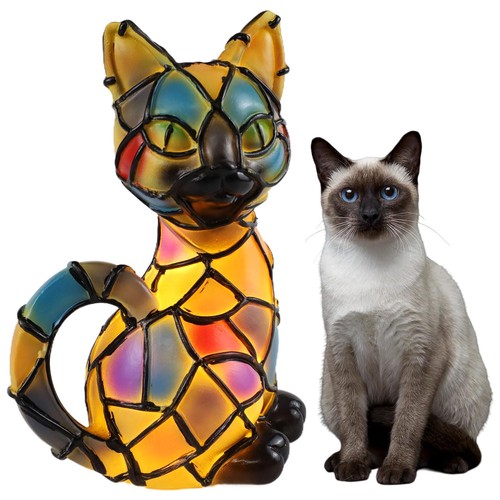 Lampe chat mosaïque led - mosaïque,