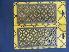 2 Grilles fonte rectangulaires Bouches aération ventilation 22x11 cm neuf