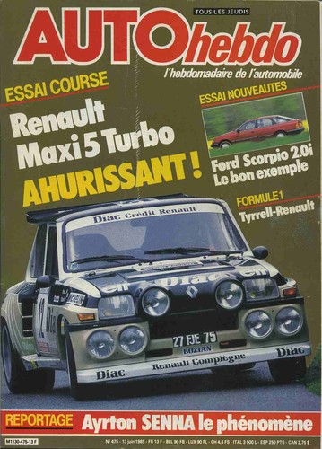 Auto hebdo 475 06 1985 - hebdo, 13/06/1985
