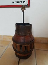 ANCIEN PIED LAMPE MOYEU de ROUE en BOIS....CHARETTE 