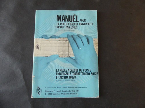Manuel pour regle calcul - regle, a