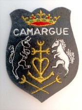 Écusson ancien CAMARGUE en feutrine brodée - Gard France