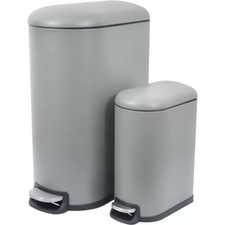 Poubelle manuelle ESSENTIELB 40 et 10L à pédale gris béton