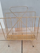 ANCIEN PORTE REVUES JOURNAUX VINTAGE METAL DORE STYLE MATEGOT