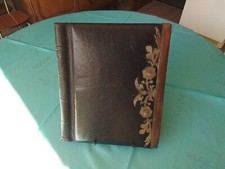 COUVERTURE D’ALBUM PHOTO ANCIEN EN CUIR