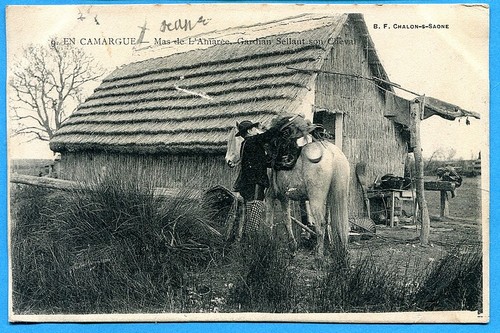Cpa camargue mas de - :,