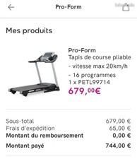 tapis de course électrique pliable  Pro-form