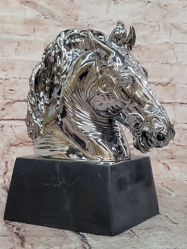 Buste sculpture cheval bronze - cheval,