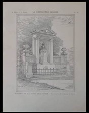 MONUMENT JULES DUPRE, L'ISLE ADAM - 1899 - PLANCHE ARCHITECTURE - DE GISORS