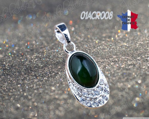 Pendentif ovale vert émeraude - ovale,