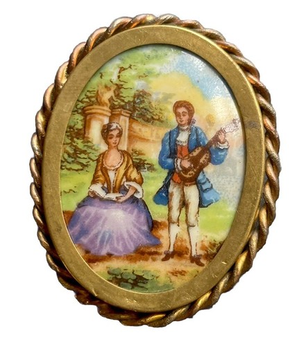 Broche porcelaine limoges - porcelaine,