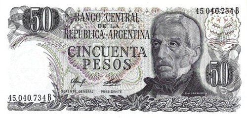 Argentine 1976 1978 billet - argentine,