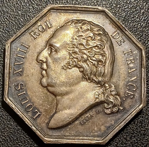 Jeton octogonal argent louis - octogonal,