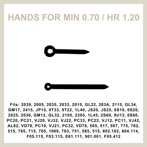 Paire aiguilles montre - montre, baton