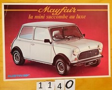 AUSTIN MINI MAYFAIR Prospectus 1983 2 pages Fr