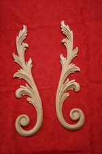 2 FRONTON EN BOIS BRUT SCULPTE