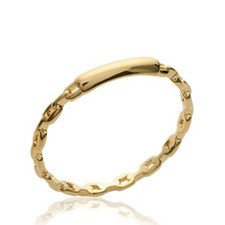 Bague alliance mariage femme - plaqué or jaune 18 carats - maille chaîne