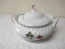 Ancienne Soupière en céramique déco Roses  Hartporzellan Rheinpfalz  Allemagne