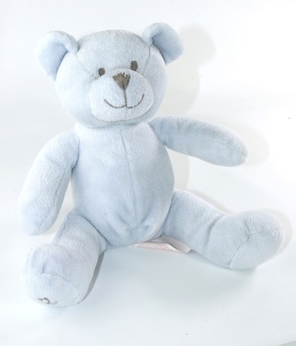 Doudou ours bleu - , assis