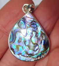 5,5g Pendentif Nacre coquille d'Ormeau (Abalone) Argent