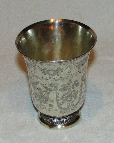Timbale tulipe gravee argent - tulipe,