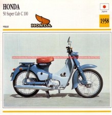 HONDA 50 Super Cub Type C100 C 100 1958 : Fiche Moto #000926