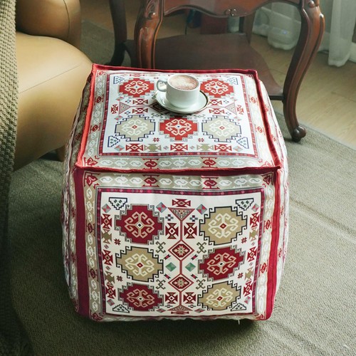 Unstuffed pouf cover ottoman - unstuffed,