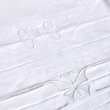 Ancien drap blanc pur coton