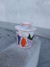 2 CERAMIQUES VALLAURIS , UNE MARIE CHRISTINE TREINEN , POT A OLIVE SIGNE