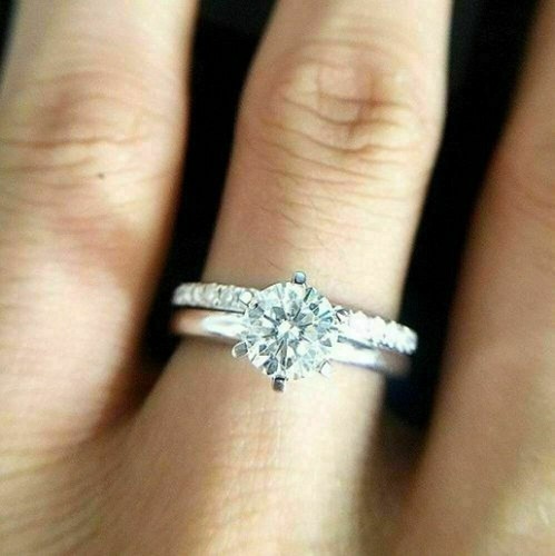 Bague fiançailles blanche - bague,