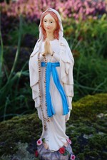 RE0080  FIGURINE  STATUE VIERGE LOURDES RELIGION DIEU JESUS RESINE EGLISE  25CM