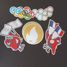 🔥 Collection Exclusive 10 Stickers JO Paris 2024 : Phryges, Anneaux et Flamme