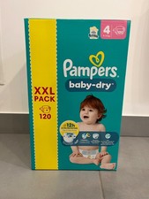 XXL PACK 120 couches Pampers Baby dry Taille 4 (9 à 14 kg) NEUF 
