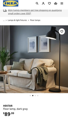 Ikea hektar dark gray lamp - ikea,