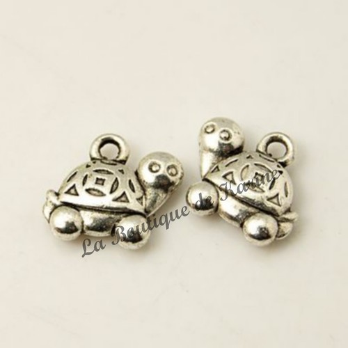 Breloques perle tortue metal - 5,